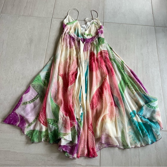 DVF Diane Von Furstenberg Silk Chiffon Silk Overlay Spaghetti Strap Dress Size 4 - Picture 4 of 11